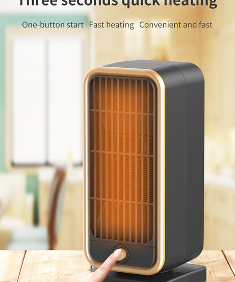 Quiet 500W Ceramic Electric Space Heater, Square Shape, 110-130V US Plug, No Energy Efficiency Rating, Tip-over Protection, Portable Heating Equipment for Bedroom, Living Room, Office