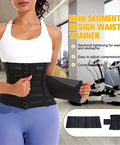 1pc Breathable Polyester Waist Cincher for Women - Medium Control Posture Improvement Shapewear with Adjustable Closure, Knit Fabric Weave, Hand Washable - 1pc