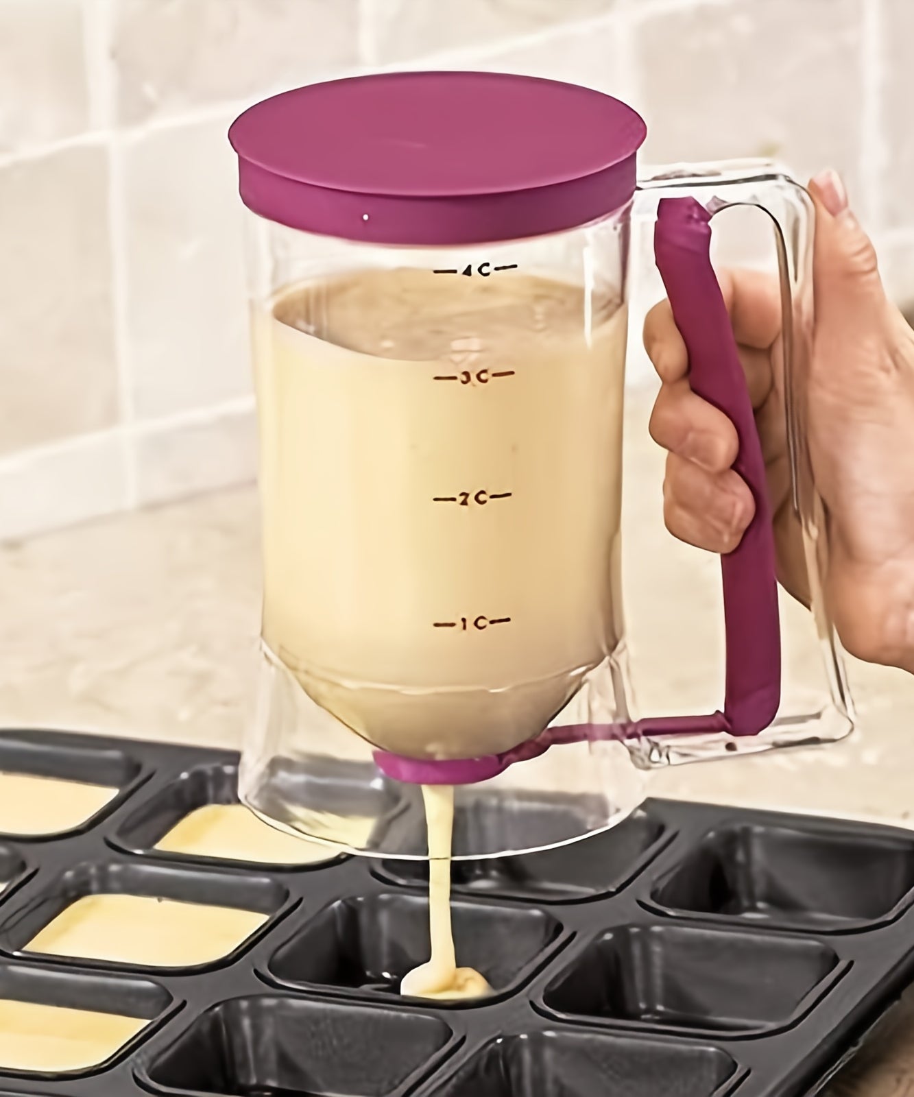 [Collapse Batter Dispenser] 1pc Collapsible Pancake Cupcake Batter Dispenser - Perfect Baking Tool For Cupcakes, Waffles, Muffin Mix, Or Any Baked Goods