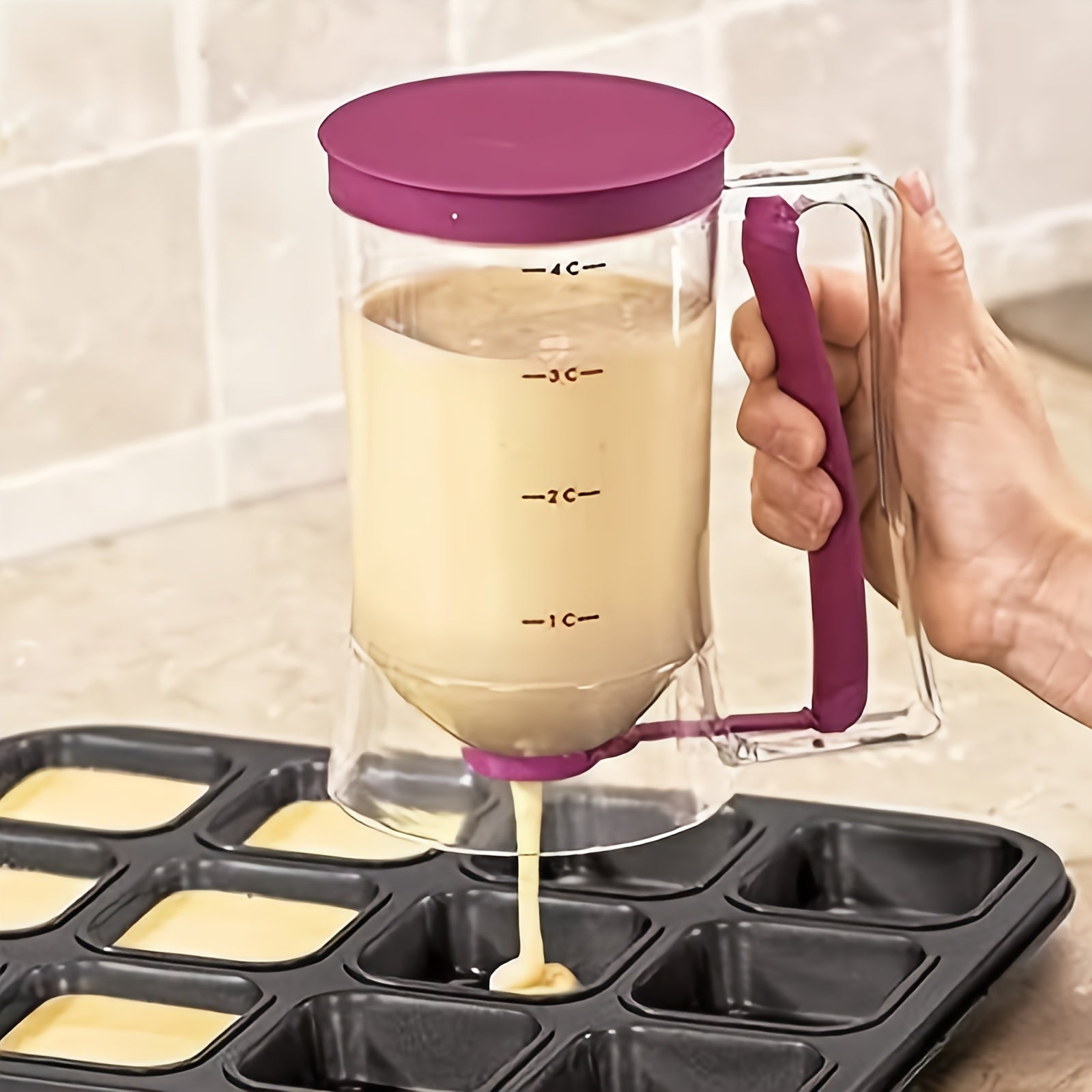[Collapse Batter Dispenser] 1pc Collapsible Pancake Cupcake Batter Dispenser - Perfect Baking Tool For Cupcakes, Waffles, Muffin Mix, Or Any Baked Goods