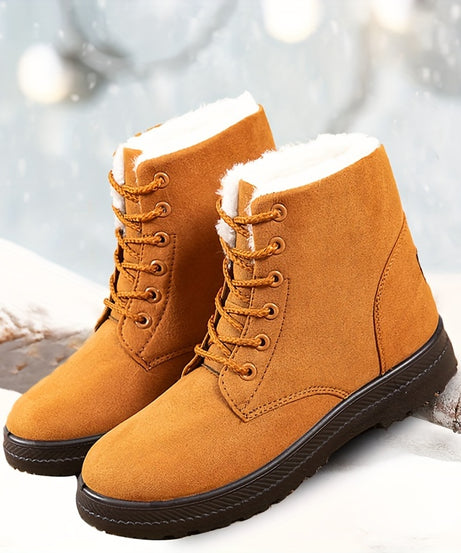 Women'S Winter Boots - Slip-Resistant PU Sole, Lace-Up Closure, Cushioned Insole - Cold Weather Boots for Everyday & Formal Outfits - Extended Sizes Up to US Women'S 44 (EU 43) - Boots for Winter Adventures, Y Terrain Footwea