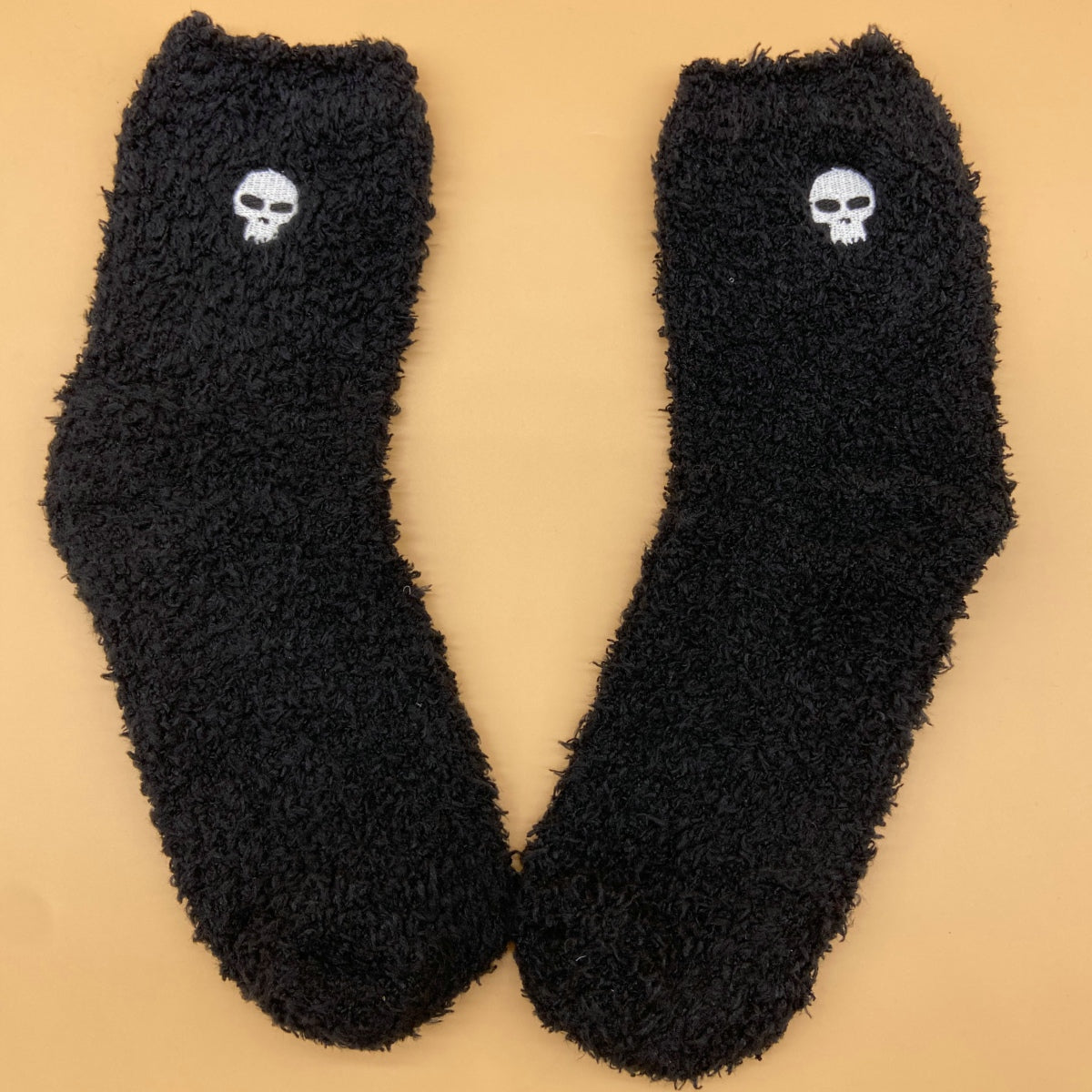 Warm & Fuzzy Embroidered Cartoon Socks, Warm Coral Fleece Socks For Winter, Women's Stocking & Hosiery