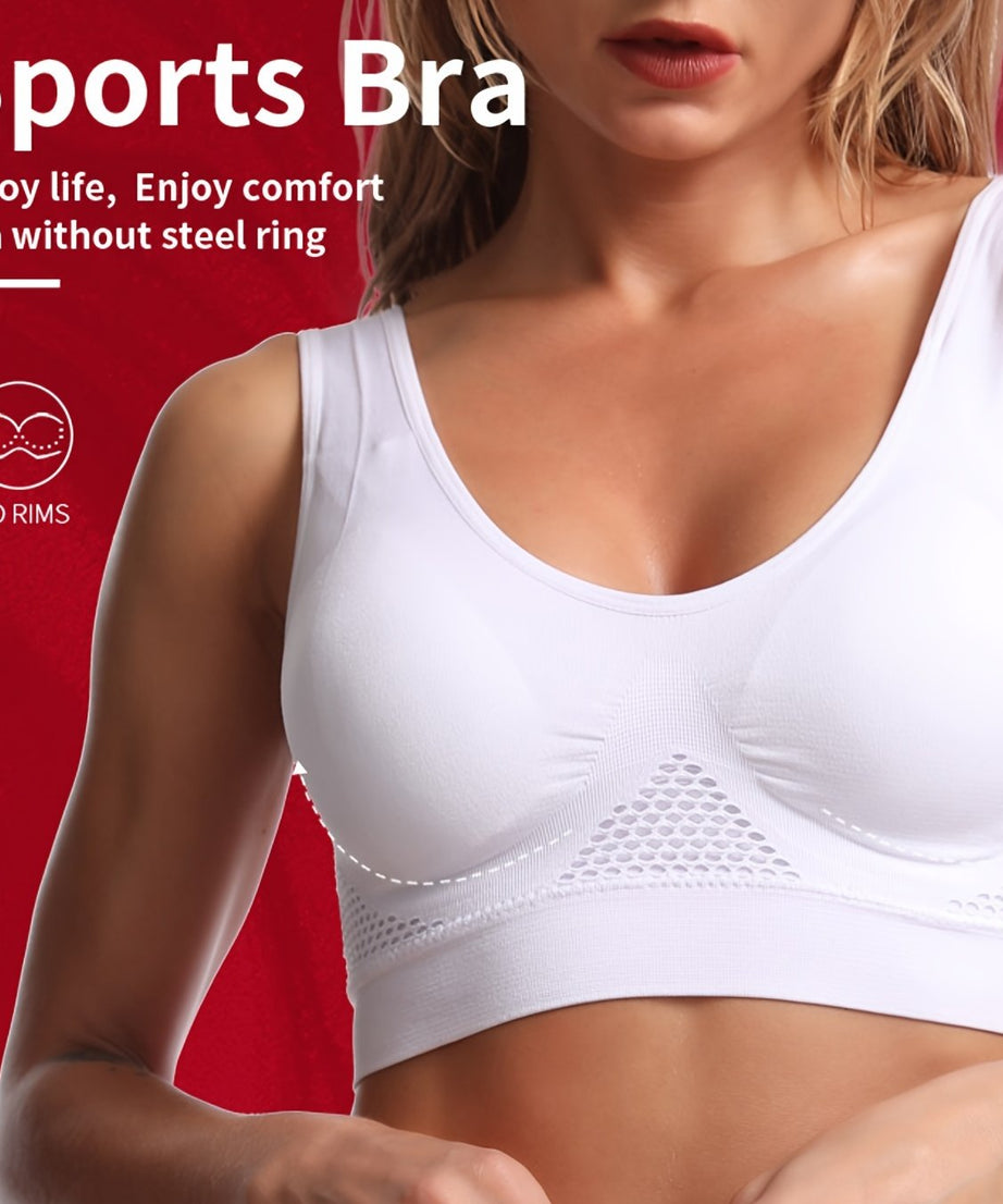 Women's Wireless Seamless Push-Up Bra, Full-Coverage Comfort Bralette with Removable Pads, No Underwire & Low-Maintenance, Soft Brassiere (No Boning) for Gym & Travel, Easy Hand Washable