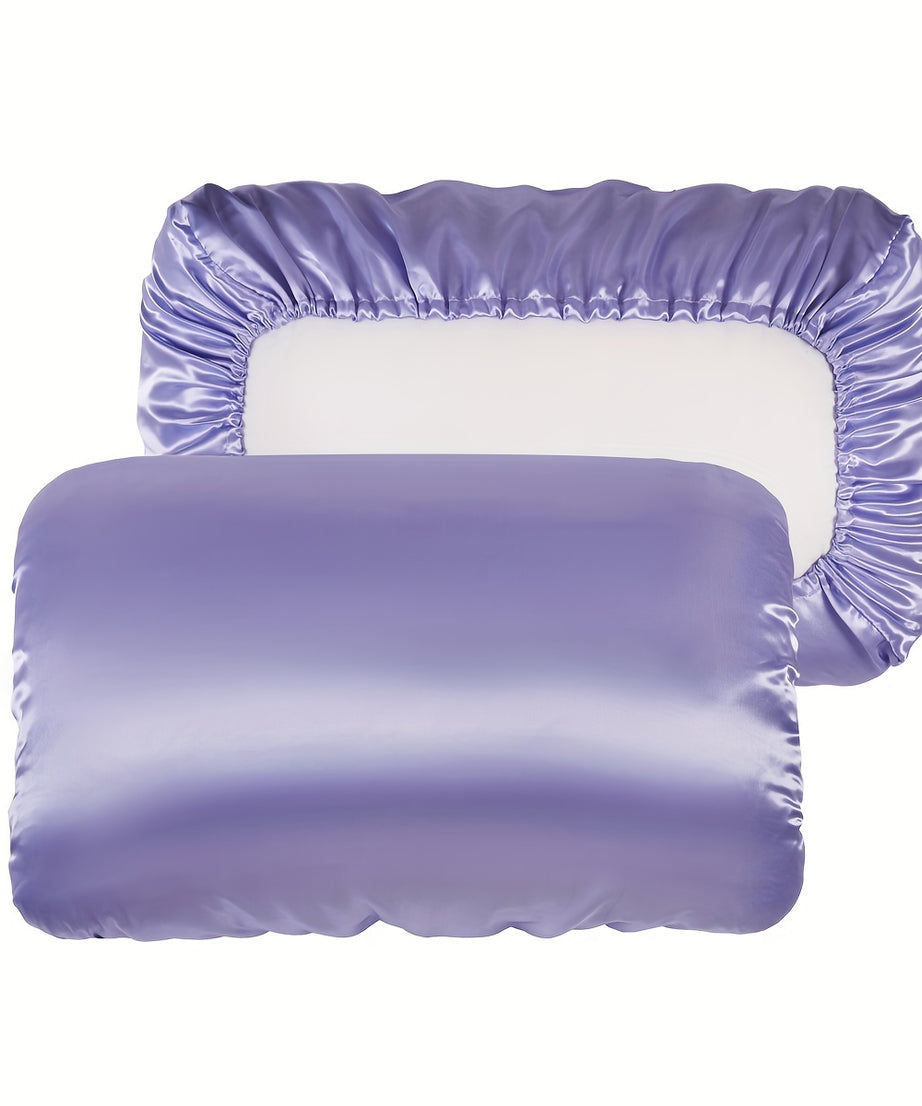 2pcs Soft And Breathable Satin Pillowcase With Elastic Cord - Perfect For A Comfortable Sleep In Your Bedroom
