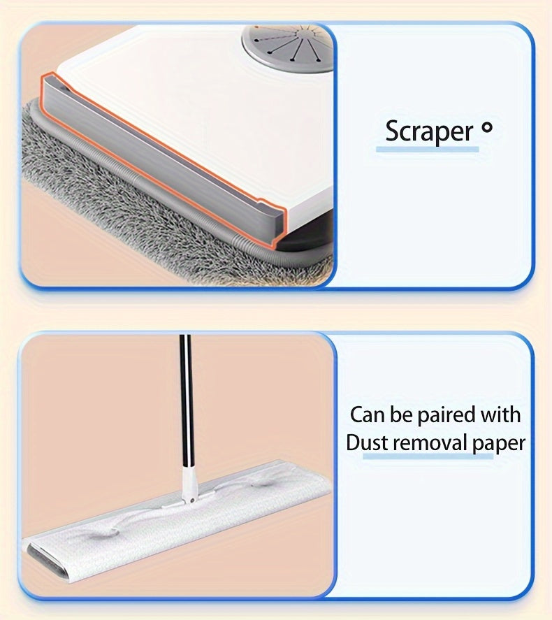 7-fold Scraper Cleaner: Home Cleaning Tool with 7-fold Scraper and Water Tank - Suitable for Kitchen, Bathroom, Living Room, Bedroom - No Electricity Required