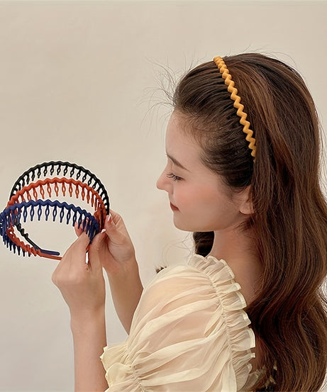 Hair Clip Frosted Color Headband Women's Non-slip Band Teeth Simple Pressure Headband Face Headband Hair Accessories