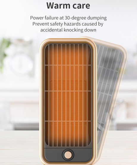 Quiet 500W Ceramic Electric Space Heater, Square Shape, 110-130V US Plug, No Energy Efficiency Rating, Tip-over Protection, Portable Heating Equipment for Bedroom, Living Room, Office