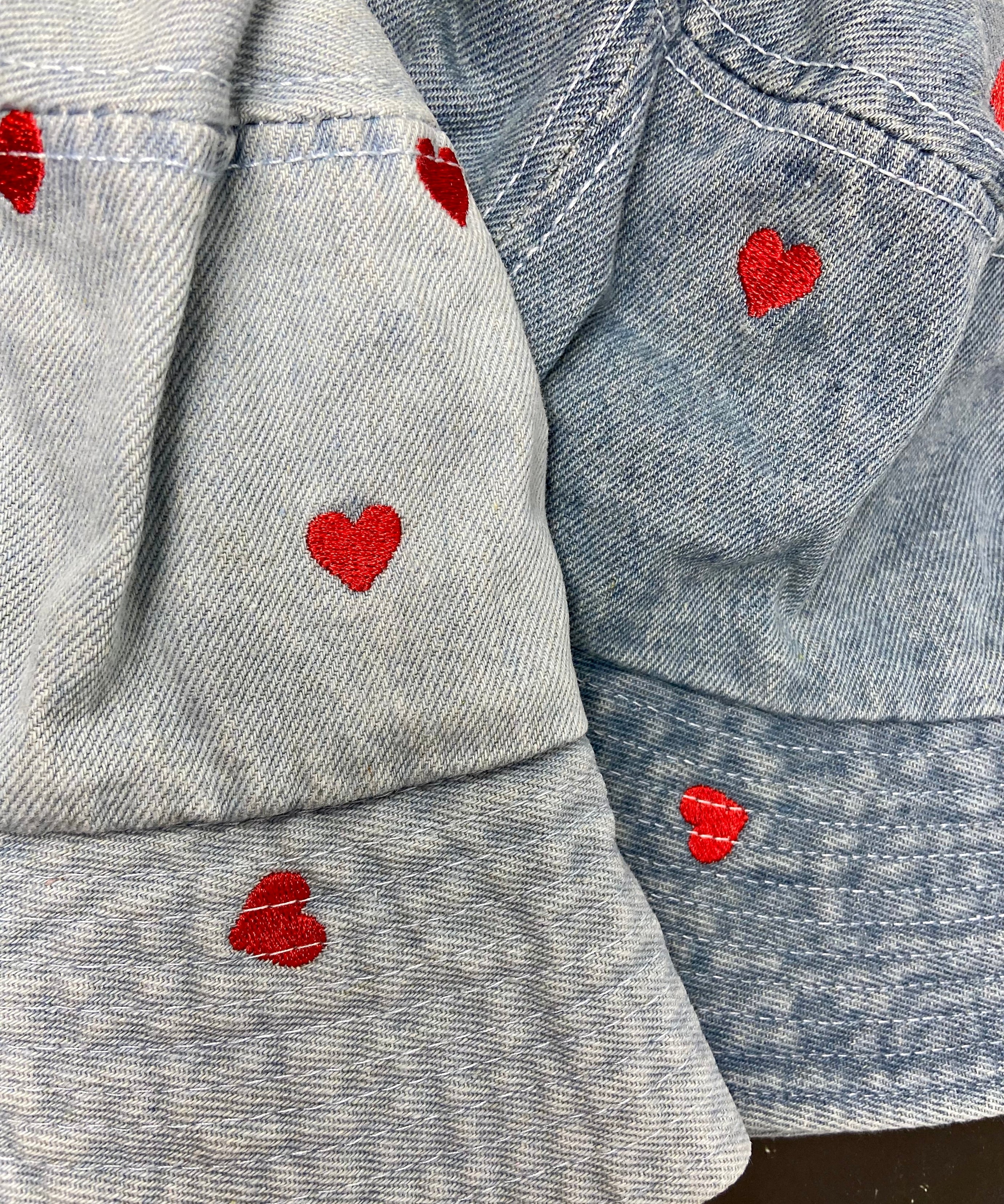 Tiny Heart Denim Bucket - Bachelorette Party Hats!