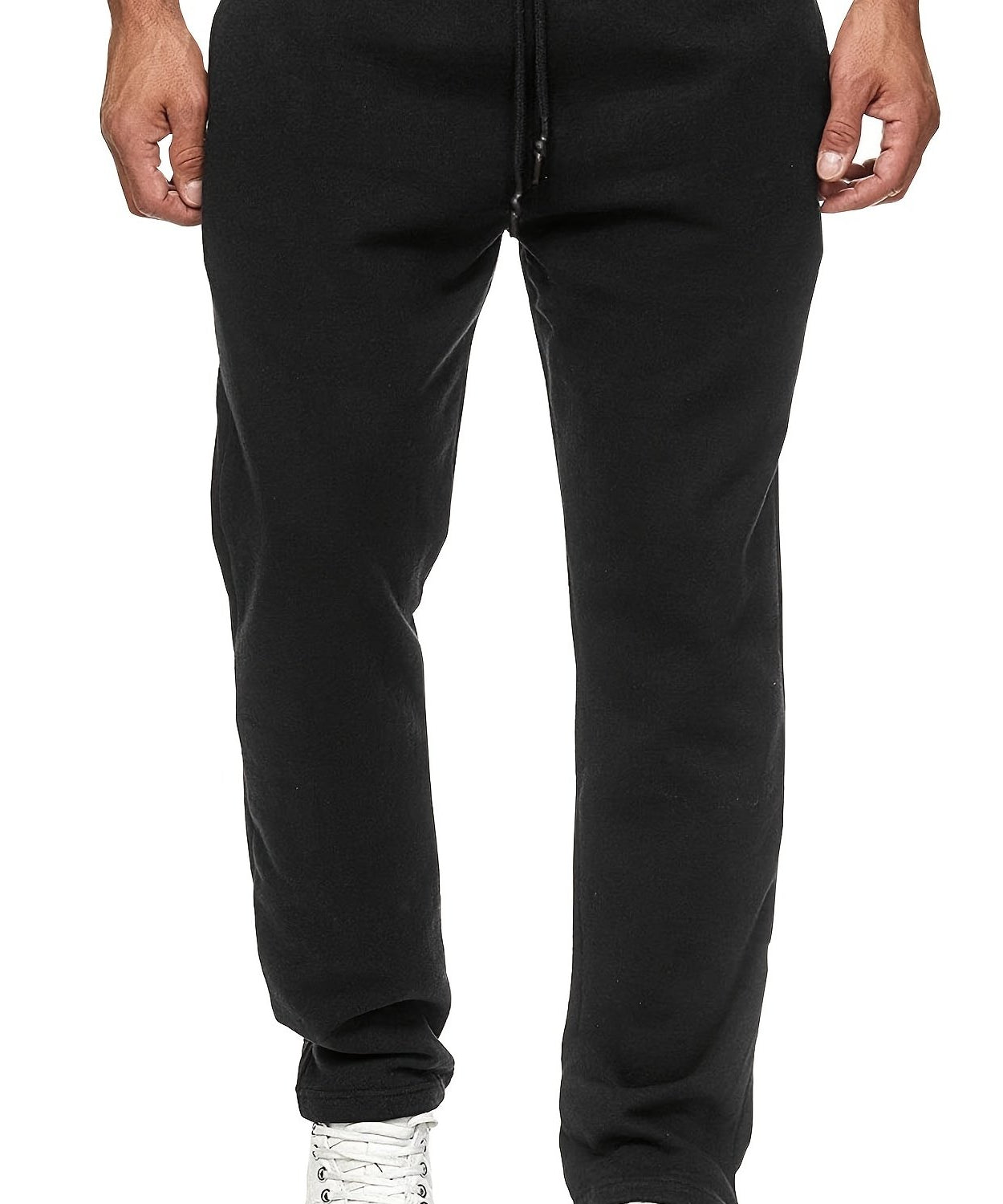 Men'S Fashion Casual Solid Color Fleece-Lined Joggers