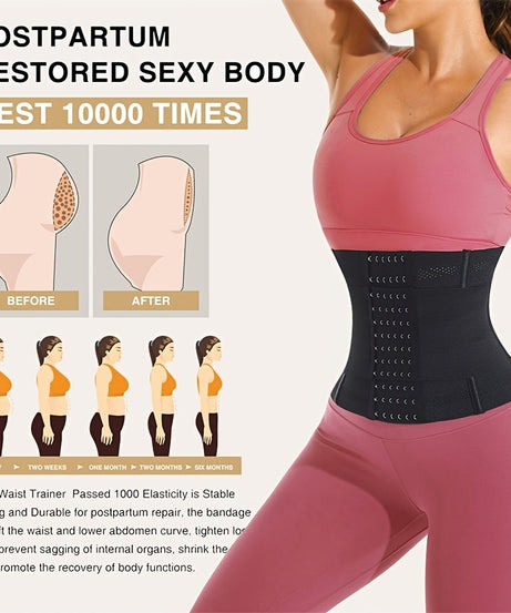 1pc Breathable Polyester Waist Cincher for Women - Medium Control Posture Improvement Shapewear with Adjustable Closure, Knit Fabric Weave, Hand Washable - 1pc