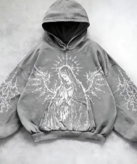 Hooded Printed Hip Hop Y2G Streetwear Sweatshirt