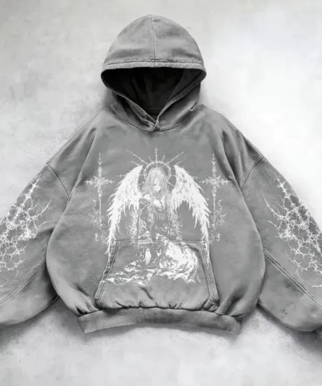 Hooded Printed Hip Hop Y2G Streetwear Sweatshirt