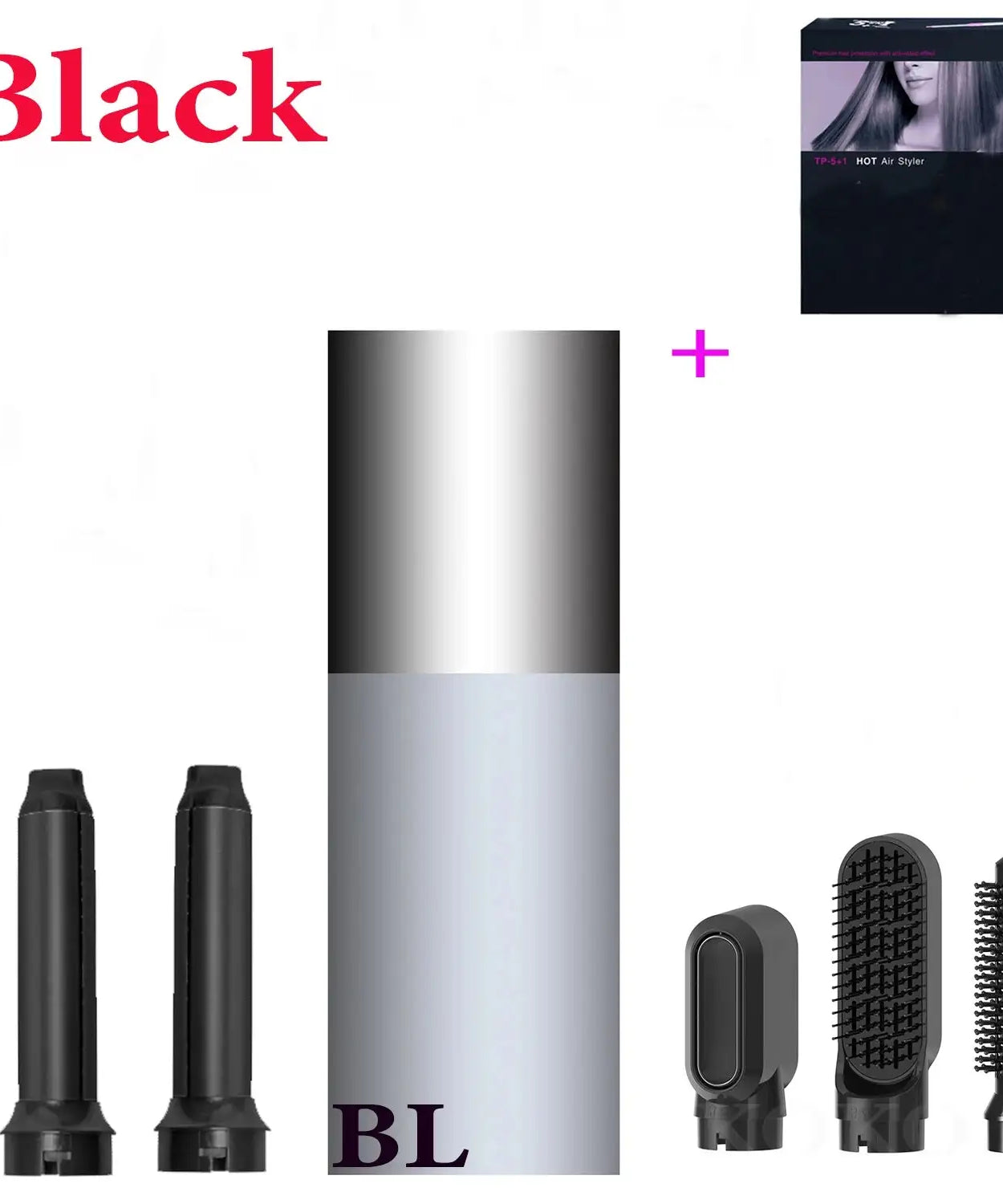 5-IN-1 Detachable Blow Dryer Brush For Straightening & Curler Curling Iron