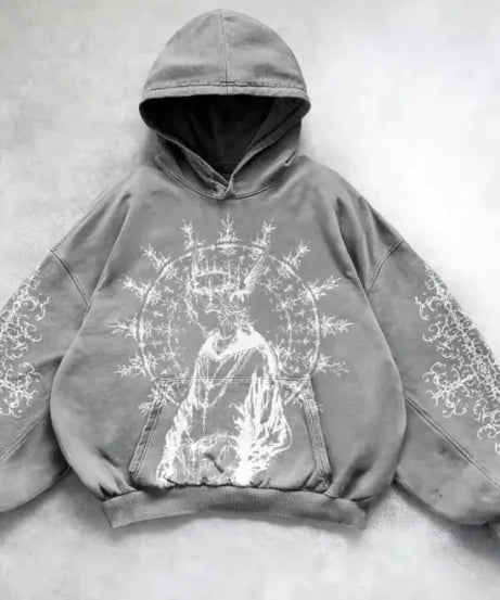 Hooded Printed Hip Hop Y2G Streetwear Sweatshirt